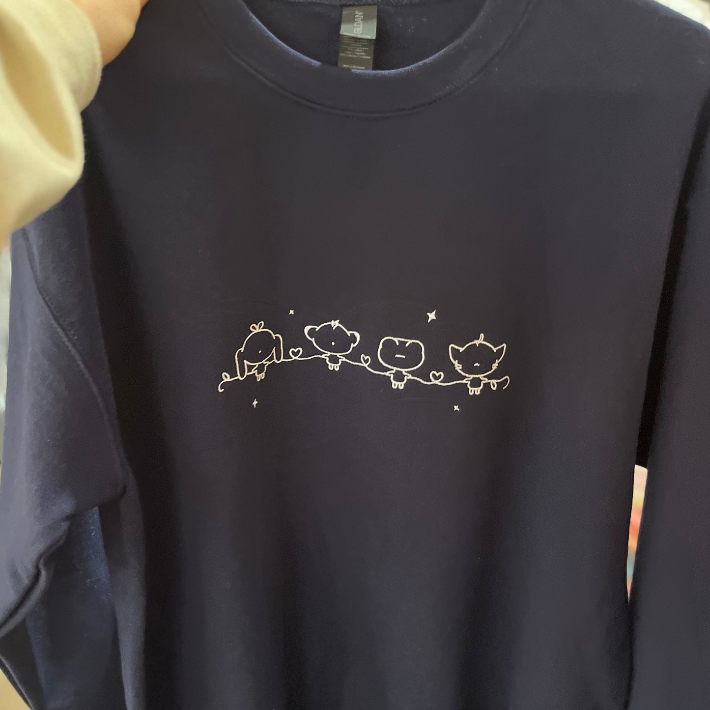 Cute Minimal Holiday Embroidered Sweatshirt