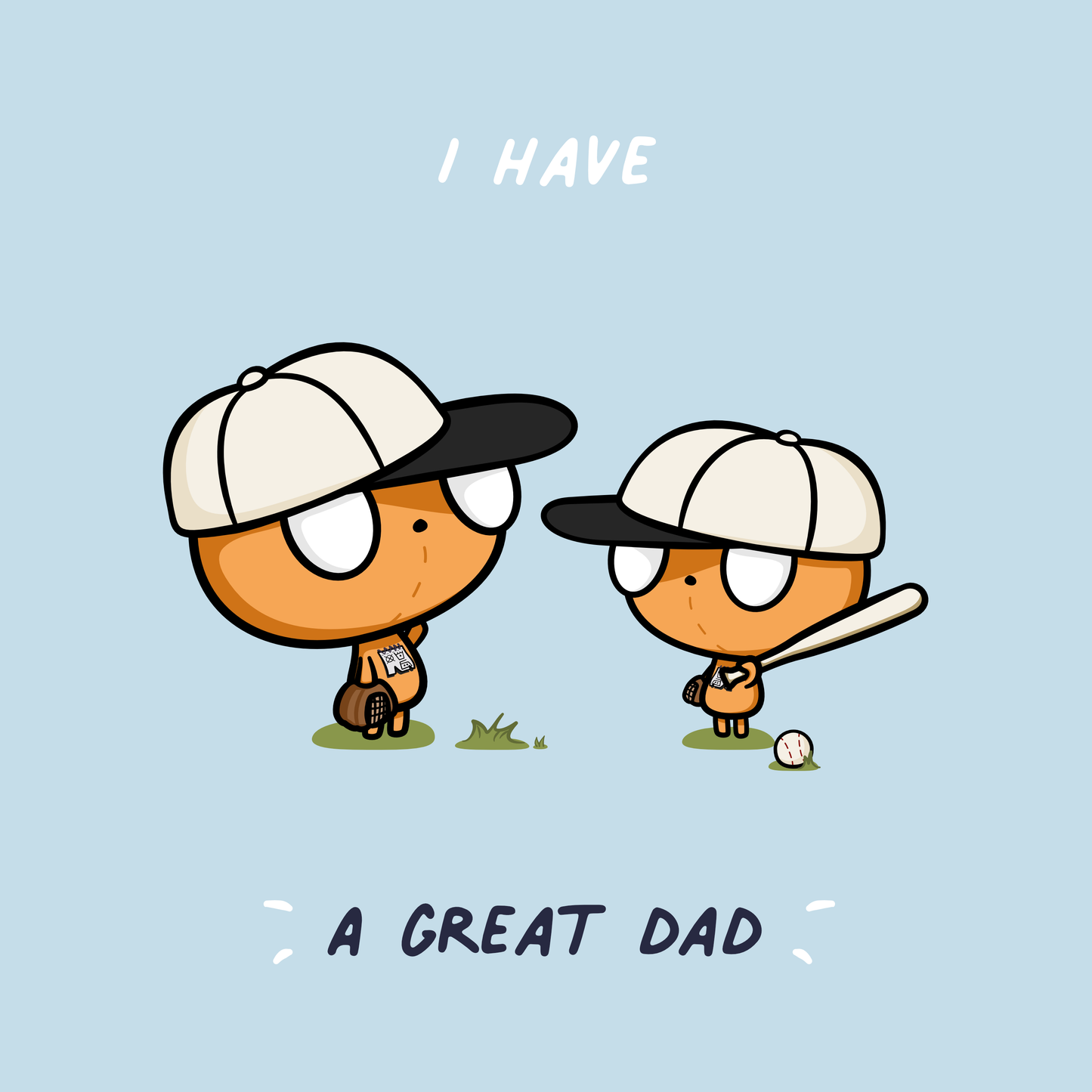 Cute Baseball Dad Illustration Postcard Poster