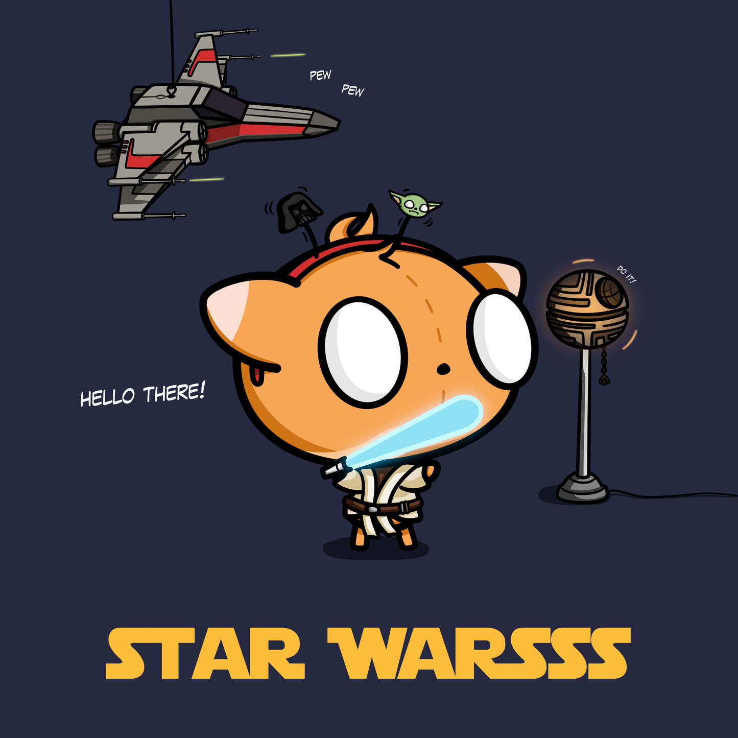 Cute Star Warsss Fan Postcard Poster