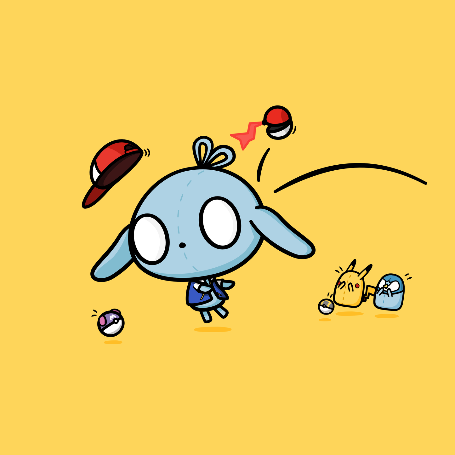 Cute Poke Catch Postcard Poster