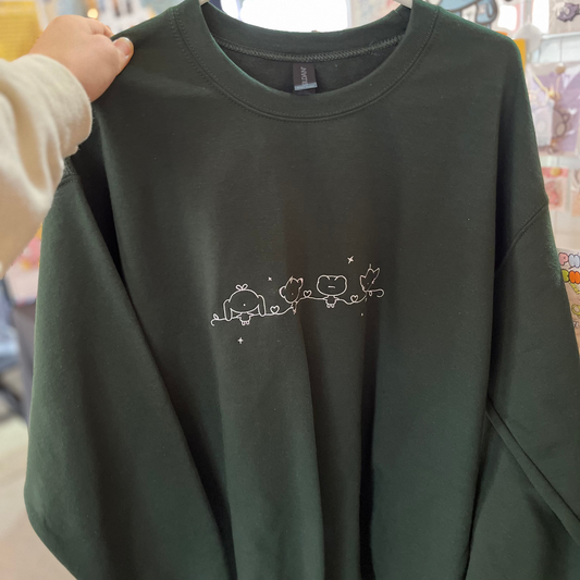 Cute Minimal Holiday Embroidered Sweatshirt