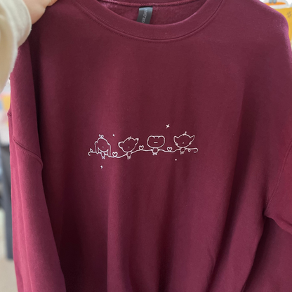 Cute Minimal Holiday Embroidered Sweatshirt