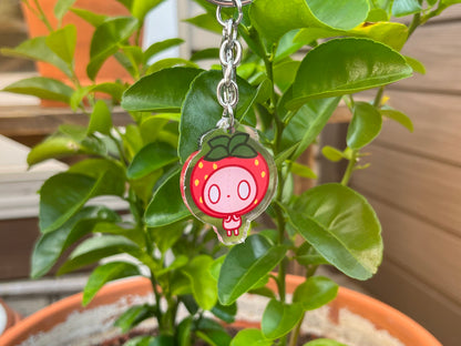 Cute Fruity Cuties Acrylic Keychain Blueberry, Strawberry, Tangerine