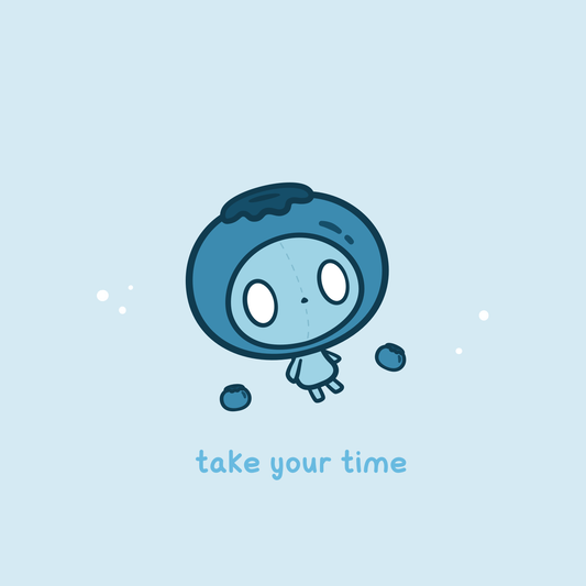 Cute Motivational Blueberry Take Your Time Postcard Poster