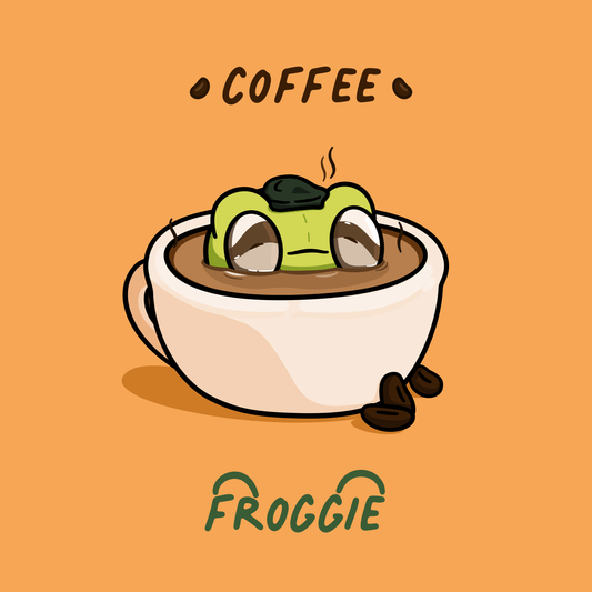 Cute Coffee Froggie Postcard Poster