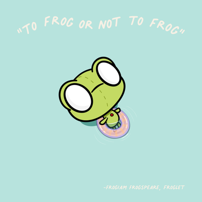 Cute Shakespeare Frog Postcard Poster