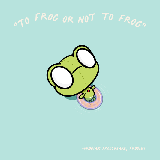 Cute Simple Frog Screenprinted Poster