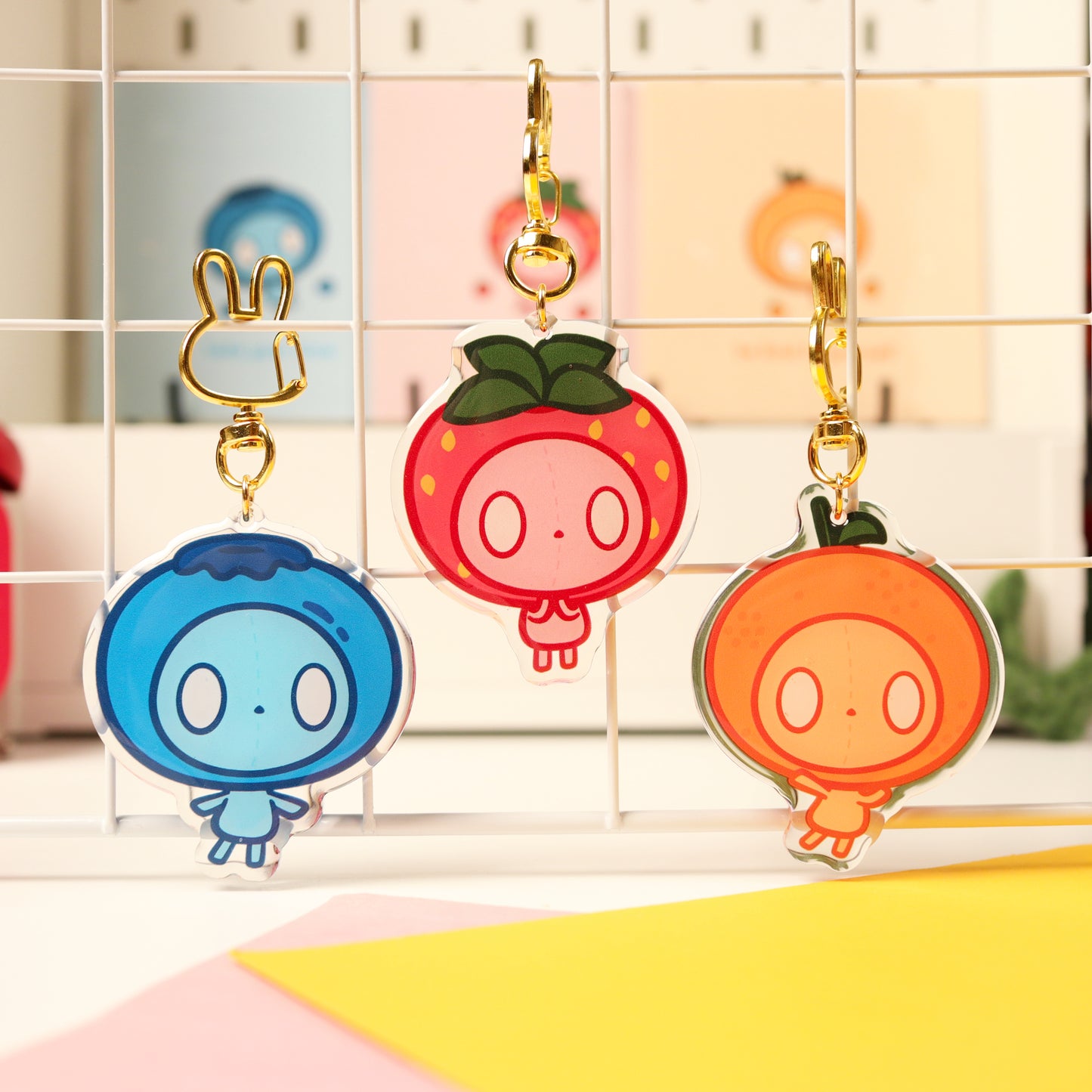 Fruity Cuties Strawberry Large Acrylic Keychain