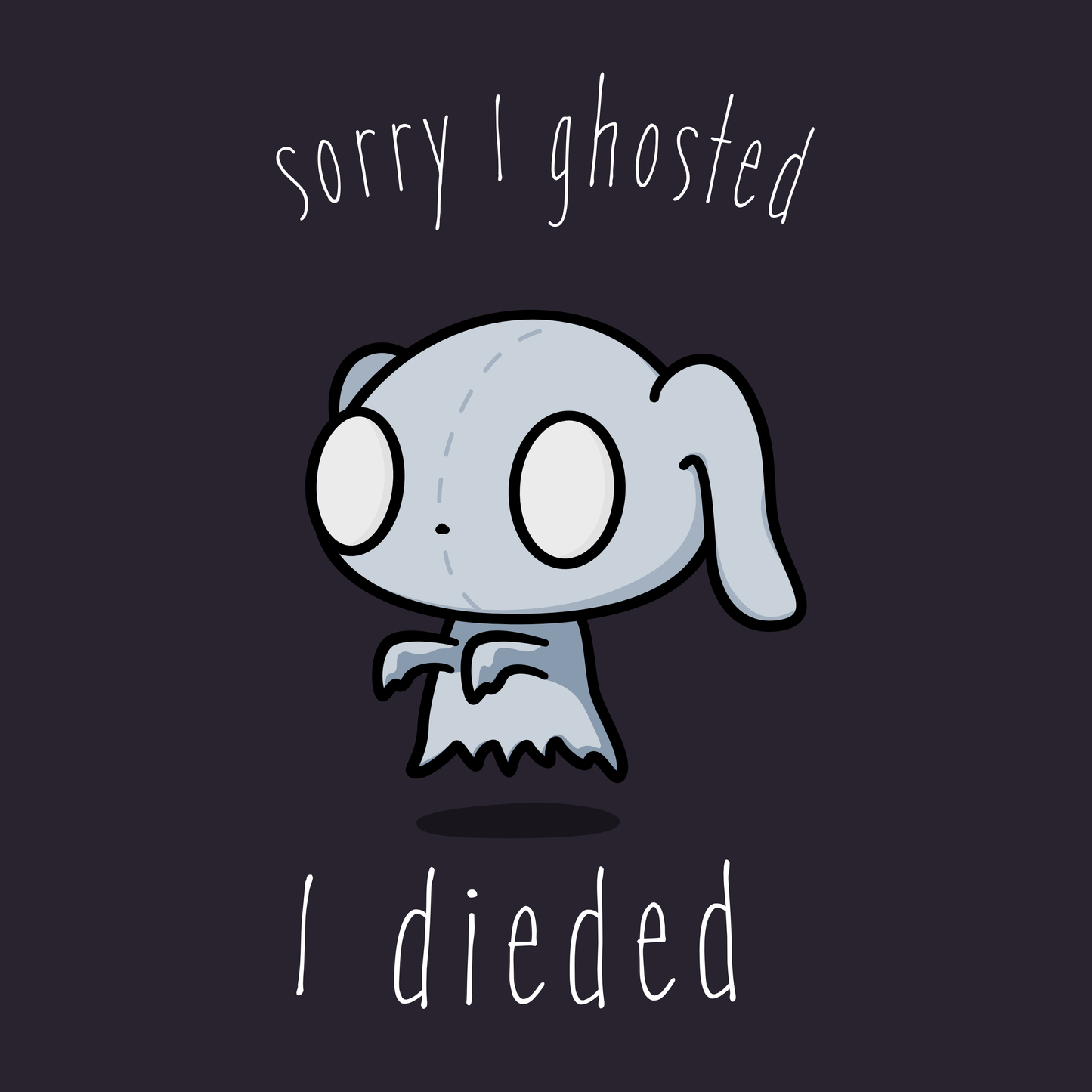 Funny Ghost Quote Illustration Postcard Poster