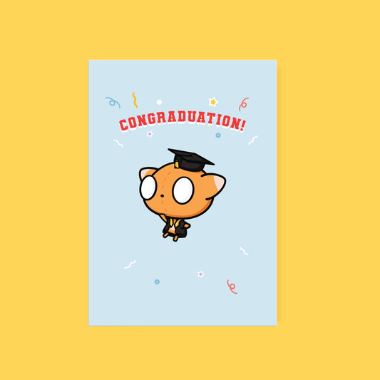 Cute greeting card graduation blue