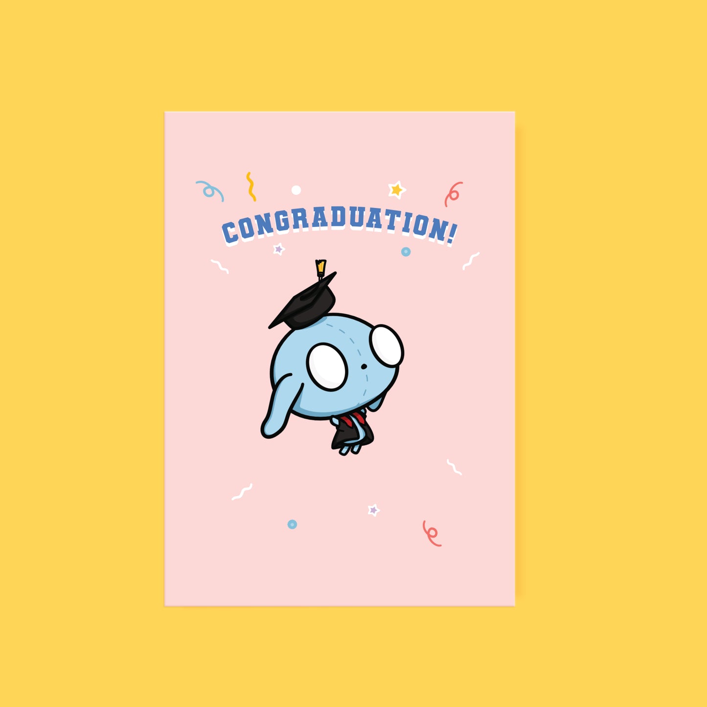 Cute greeting card graduation pink