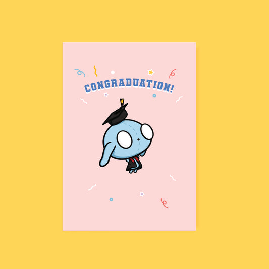 Cute greeting card graduation pink