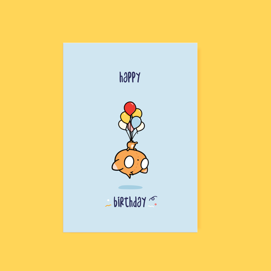 Cute Greeting Card Birthday Blue