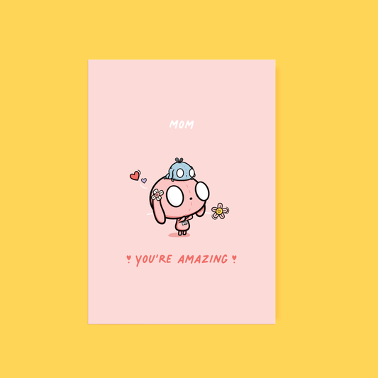 Cute Endearing Greeting Card Amazing Mom