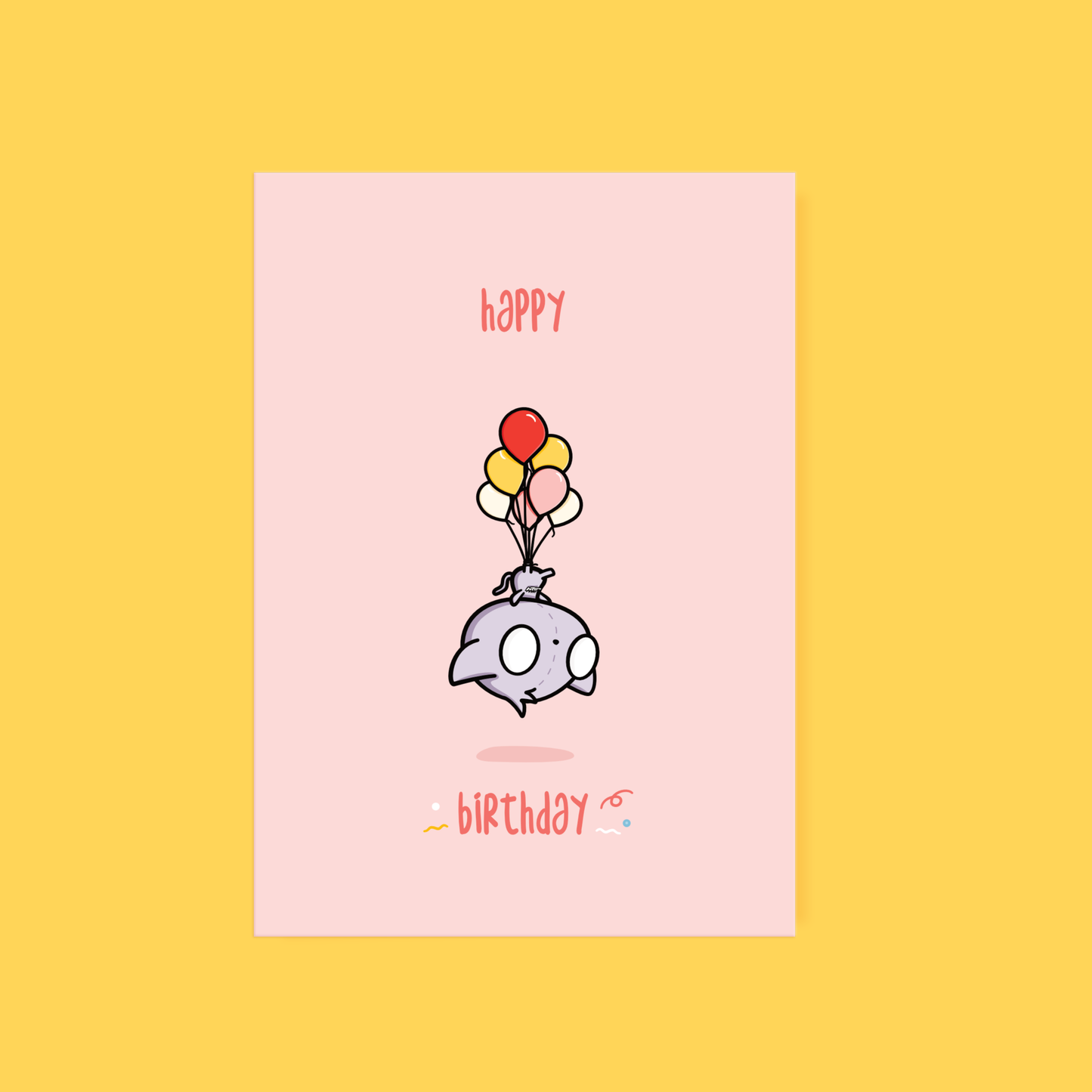 Cute Greeting Card Birthday Pink