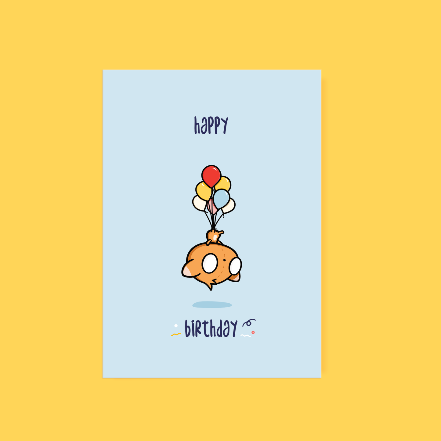 Cute Greeting Card Birthday Blue