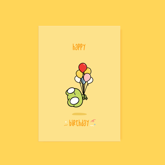 Cute Greeting Card Birthday Yellow