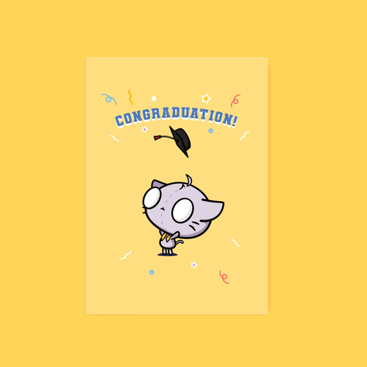 Cute Greeting Card Graduation Yellow