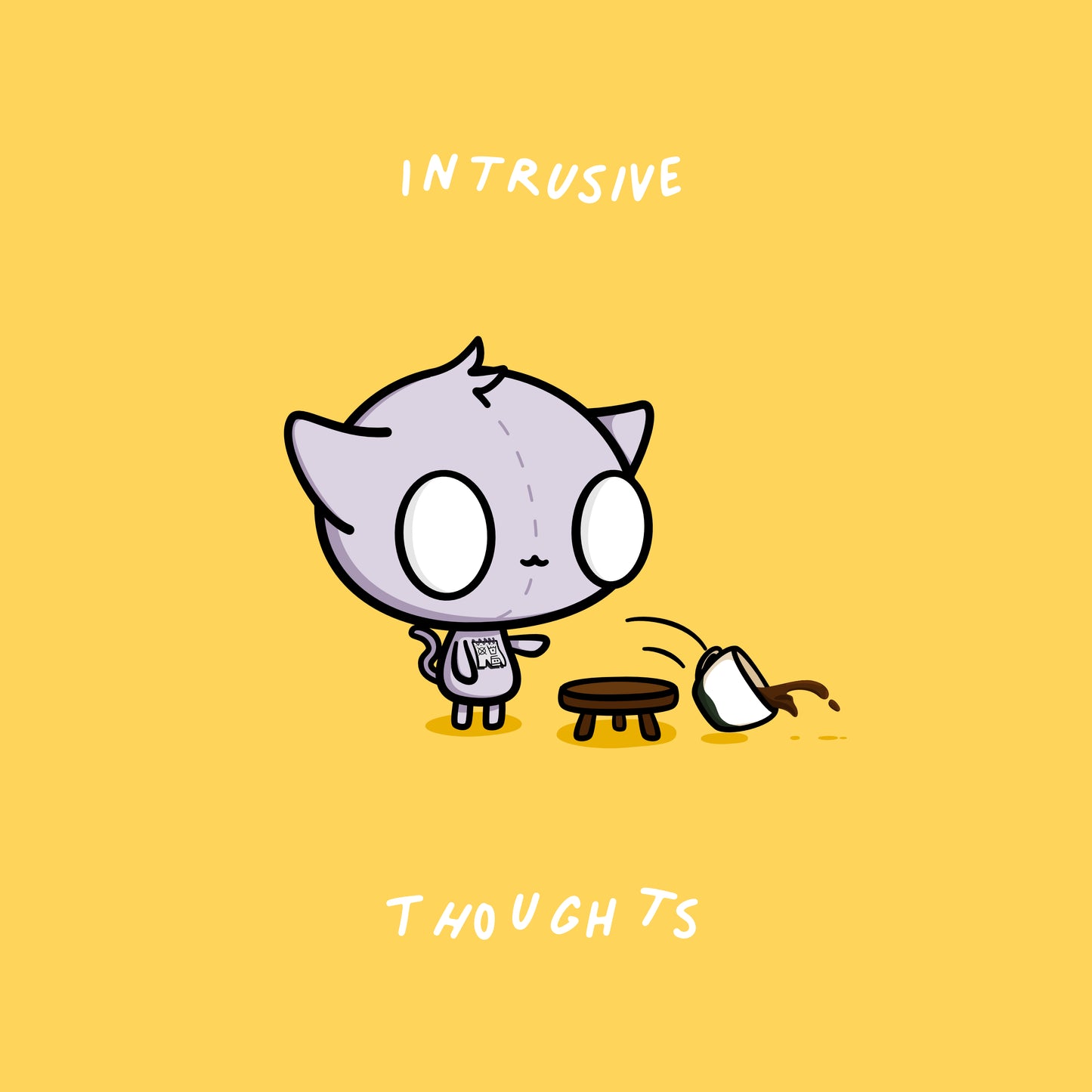 Funny Cat Intrusive Thoughts Postcard Poster