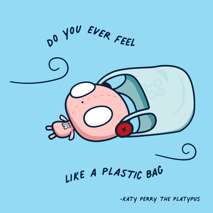 Funny Plastic Bag Quote Postcard Poster