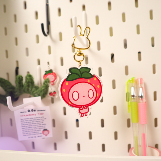 Fruity Cuties Strawberry Large Acrylic Keychain