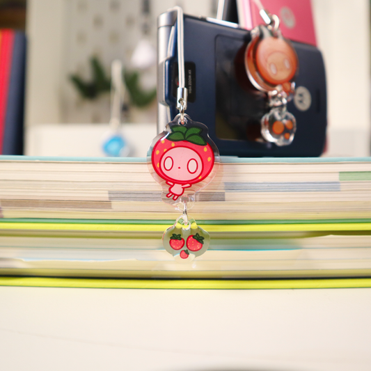 Fruity Cuties Strawberry Acrylic Phone Charm