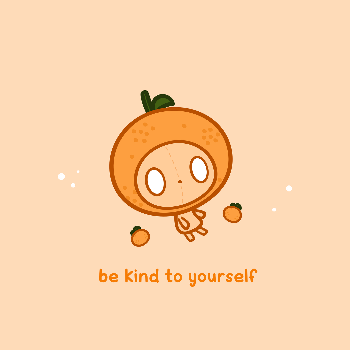 Cute Motivational Tangerine Be Kind Postcard Poster