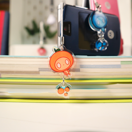 Fruity Cuties Tangerine Acrylic Phone Charm